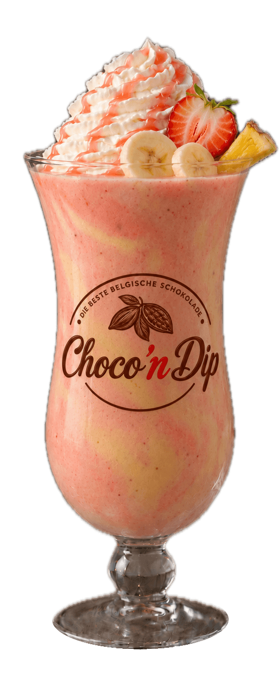 Hawaii Milchshake (Erdbeere, Ananas, Banane)