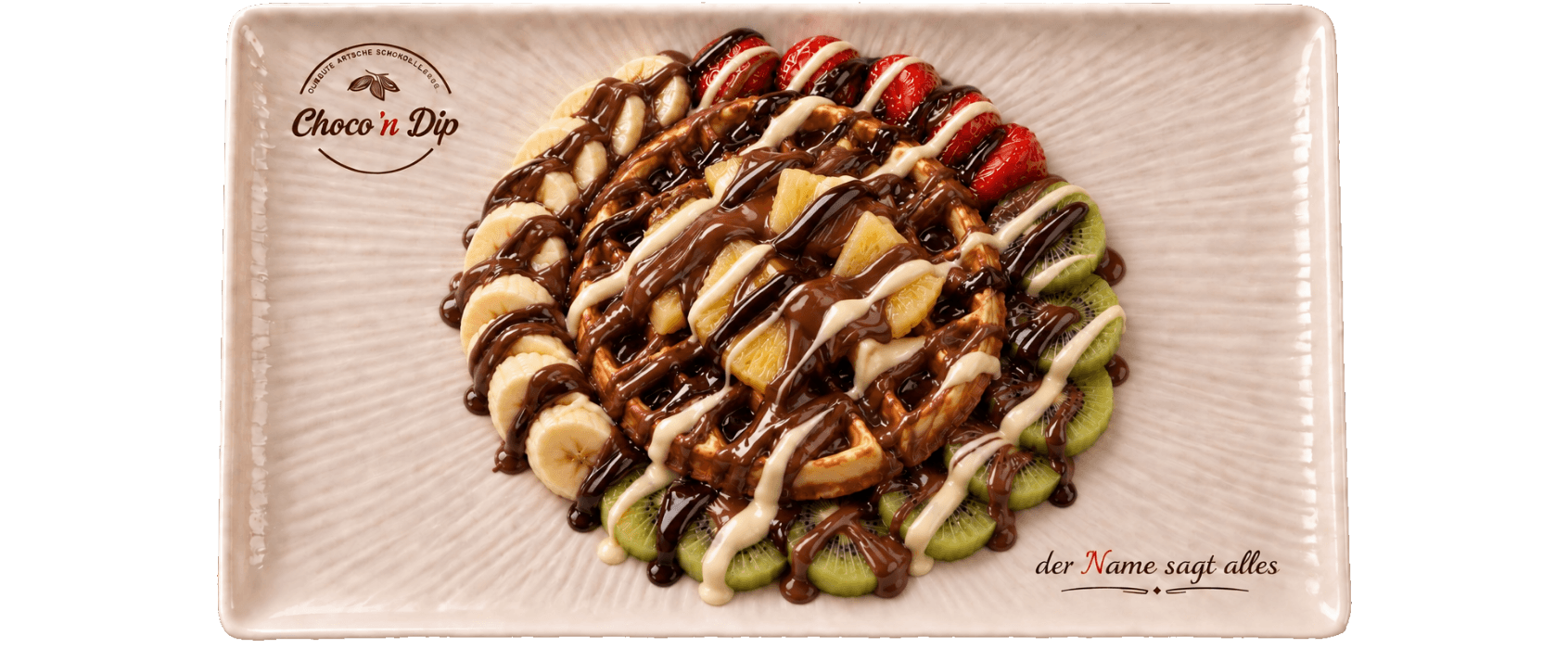 Obst Waffel — Frische Früchte auf warmer Waffel